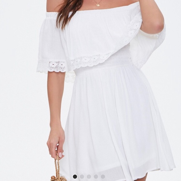 Forever 21 Dresses & Skirts - Crochet off shoulder dress